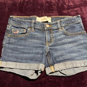 Hollister Women's Dark Blue Jean Shorts